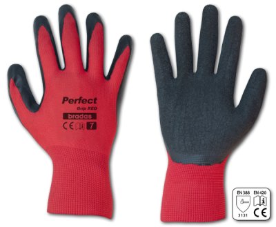 Ochranné latexové rukavice PERFECT GRIP RED, velikost 7