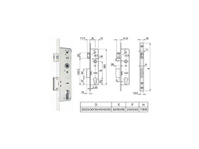 EURO-PVC FAB 92/35/16 střelka hl.50
