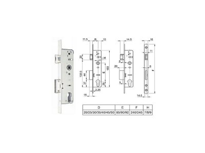 EURO-PVC FAB 92/40/16 střelka hl.55