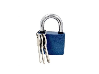 OVÁL-H 63mm 10/33 3kl. modrý visací zámek 2663 AKCE
