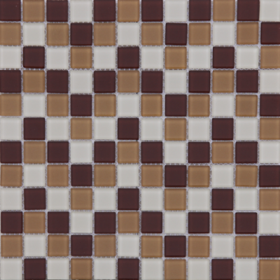 Mozaika ASHS229 skleněná hnědá tmavá hnědá světlá krémová 29,7x29,7cm sklo