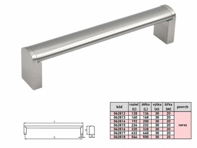 BRITA 160 mm úchytka NEREZ