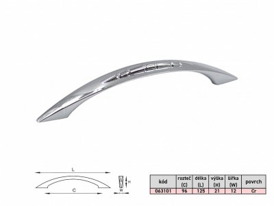 GLADIOLA 96mm úchytka CHROM