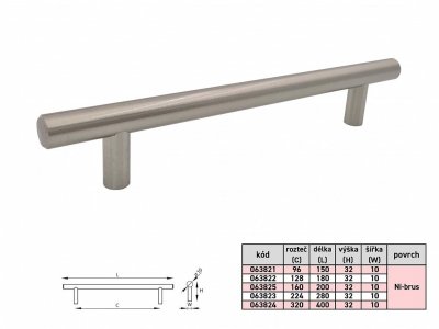 HRAZDA úchytka 10/320/400mm NiB