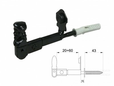 Aretace okenic černý lak stavitelná 25-60mm 635N