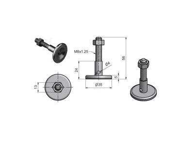 Regulační šroub 35 M8 ZnB 81800530