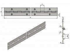 Závěs tyčový (pianový) NI 32x0,6x3500/70 s prolisem č.71023704