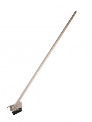 Kartáč ocelový na čištění spár, s násadou 140cm