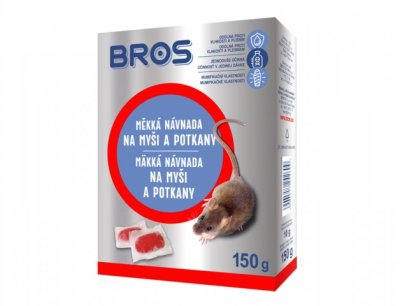 NG 5599 Rodenticid BROS měkká návnada na myši a potkany 150g 45x115x154