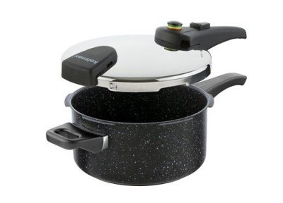 KOLIMAX BLACK GRANITEC Tlakový hrnec BIOMAX s BIO ventilem, průměr 22cm, objem 4 l, BLACK GRANITEC