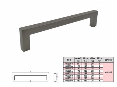 VESNA 256mm 9x9 ANTRACIT