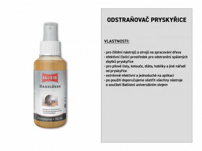 Odstraňovač pryskyřice, pumpovací sprej 150ml, BALLISTOL (25436)