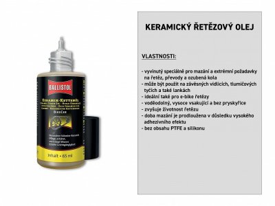 Keramický řetězový olej, kapalný 65ml, BALLISTOL 28053 (28050)