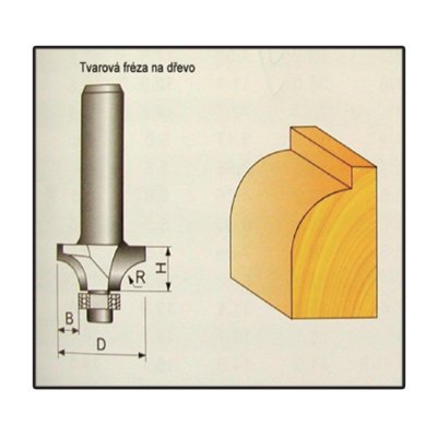 STAVTOOL Tvarová fréza do dřeva, stopka 8 mm | 12,7x62 mm