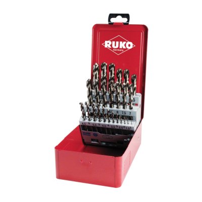 RUKO Sada vrtáků do kovu cobalt HSSE-Co 5 25 dílů | 1-13 mm, kovový box