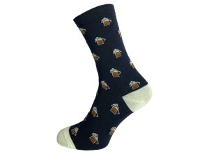 Ponožky bavlněné motiv piva modrá vel. 35-38