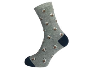 Ponožky bavlněné motiv piva šedá vel. 35-38