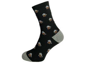 Ponožky bavlněné motiv piva černá vel. 35-38