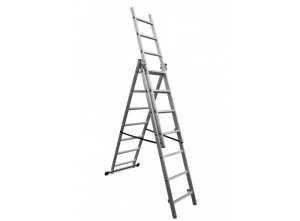 Žebřík DLE307 3x7 hliníkový, 3-dílný, výsuvný