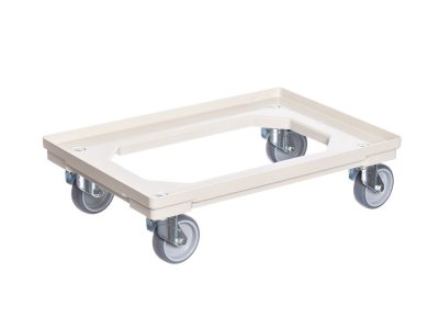 PK Group Vozík pod přepravky 4 otočná gumové kolečka 100 mm béžový
