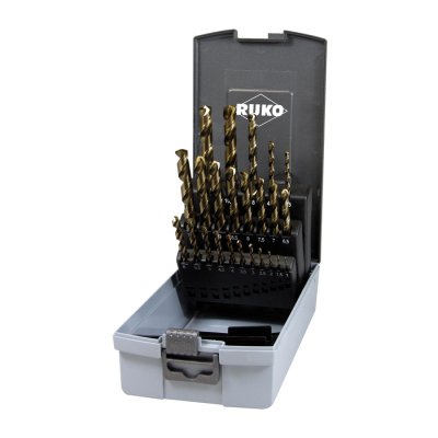 RUKO Sada vrtáků do kovu cobalt HSSE-Co 5 Type VA 24 dílů | 1-10,5 mm, plastový box