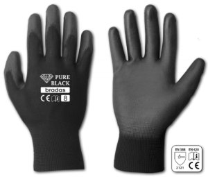 Pracovní rukavice Pure Black, velikost 7