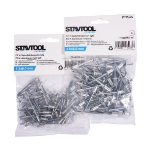 STAVTOOL Sada hlinikových nýtů | 3,2x6 mm (1bal/50ks)