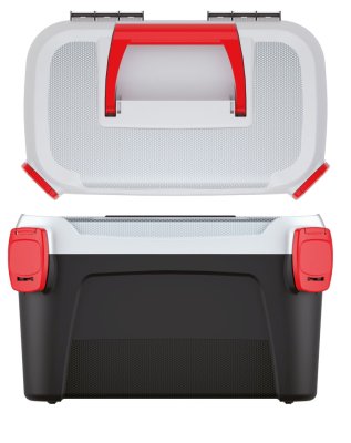 Kufr na nářadí SMART IML 380x234x225 mm -  motiv: metal mesh, barva: šedá