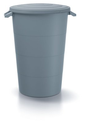 Plastová nádoba s úchyty SMOOTH 160 l - barva: světle šedá