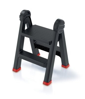 Schůdky TITAN LADDER 47,0x43,5x63,0cm oboustranné - barva: černá s červenými prvky