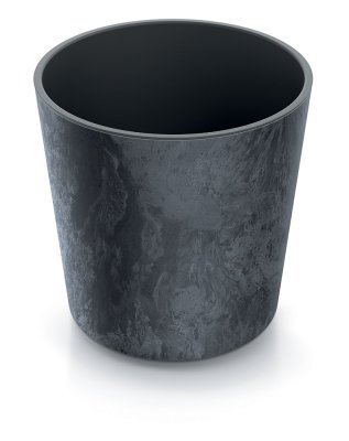 Květináč URBI ROUND EFFECT s vkladem 25 cm - barva: antracit