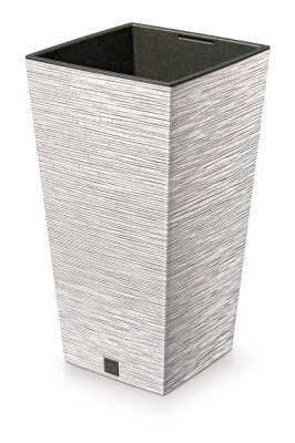 Květináč FURU SQUARE ECO WOOD s vkladem 39,5 cm - barva: bílá ECO