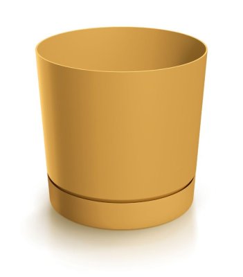 Květináč TUBO P s miskou 17,8 cm - barva: hořčice