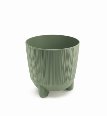Květináč s nožičkami RYFO N 14,5 cm - barva: zemitě zelená