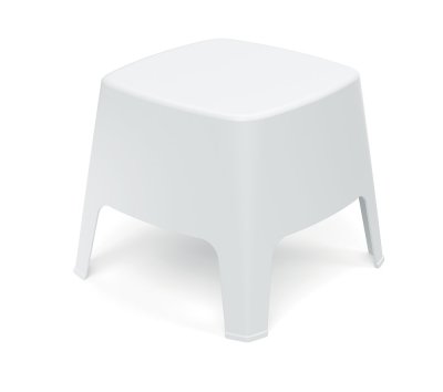 Stolička & odkládací stůl MILANE 485x485x420 - barva: bílá