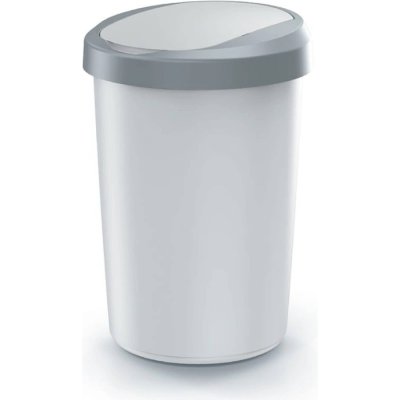 Odpadkový koš COMPACTA R FLAP objem: 25 l , barva: popelavá se světle šedým víkem