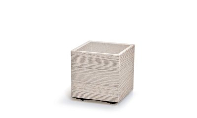 Květináč MADERA SQUARE ECO WOOD 28,8 cm - barva: bílá