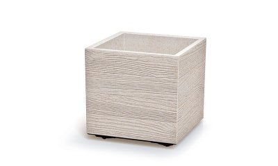 Květináč MADERA SQUARE ECO WOOD 38,5 cm - barva: bílá ECO