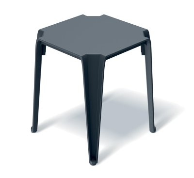 Odkladácí stůl LOTTIE 396x396x465 - barva: uhelná