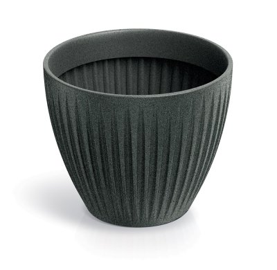 Květináč LATIA ROUND 30 cm - barva: černý granit