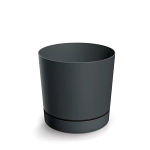 Květináč TUBO P s miskou 14,8 cm - barva: tmavě šedá