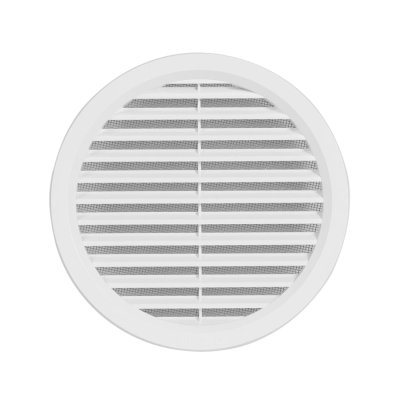 HACO Mřížka větrací bílá kruhová se síťovinou | 125 mm