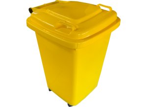Popelnice D50WY 50L žlutá plastová s kolečky