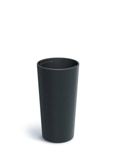 Květináč LAMIA SLIM ECO WOOD 20 cm - barva: antracit ECO