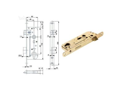 Zámek vložkový 02-04 BZn P-L 90/60