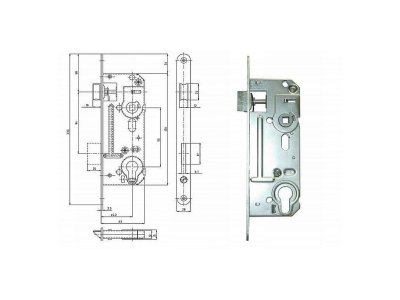 Zámek vložkový 02-06  BZn P-L 90/60