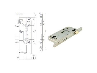 Zámek vložkový bezpečnostní K113 BZn P-L 90/80