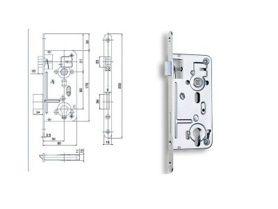 Zámek 24027C PP P-L BZN 25KS (čelo 18) PROTIPOŽÁRNÍ