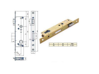 K421 ZAMEK P-L 1KS BZN 90/30/45