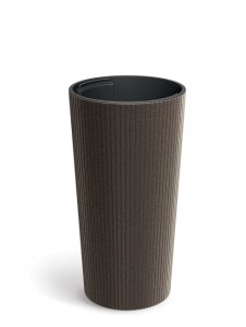 Květináč LAMIA SLIM ECO WOOD 25 cm - barva: káva ECO